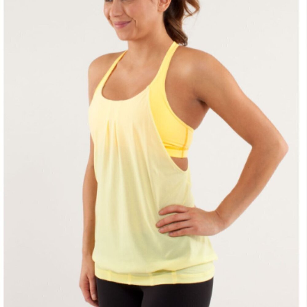 EC Lululemon Practice Freely Tank - Mellow Lemon / Burning Yellow - Size 6